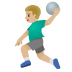 man playing handball, medium-light skin tone